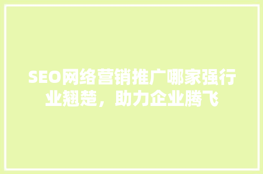 SEO网络营销推广哪家强行业翘楚，助力企业腾飞