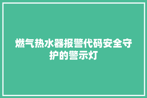 燃气热水器报警代码安全守护的警示灯