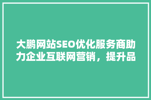大鹏网站SEO优化服务商助力企业互联网营销，提升品牌影响力