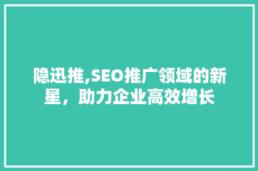 隐迅推,SEO推广领域的新星，助力企业高效增长