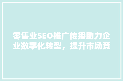 零售业SEO推广传播助力企业数字化转型，提升市场竞争力