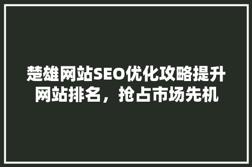 楚雄网站SEO优化攻略提升网站排名，抢占市场先机