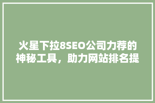 火星下拉8SEO公司力荐的神秘工具，助力网站排名提升