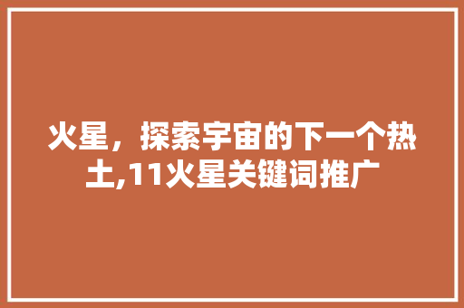 火星，探索宇宙的下一个热土,11火星关键词推广