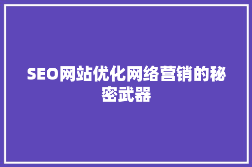 SEO网站优化网络营销的秘密武器