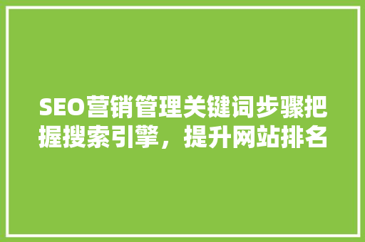 SEO营销管理关键词步骤把握搜索引擎，提升网站排名