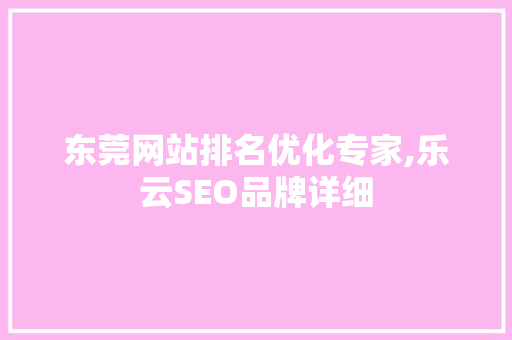 东莞网站排名优化专家,乐云SEO品牌详细