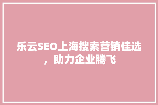 乐云SEO上海搜索营销佳选，助力企业腾飞