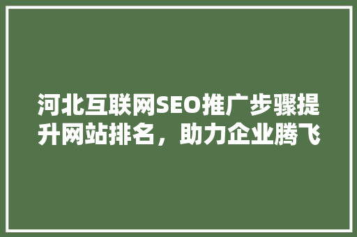 河北互联网SEO推广步骤提升网站排名，助力企业腾飞