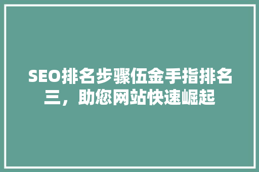 SEO排名步骤伍金手指排名三，助您网站快速崛起