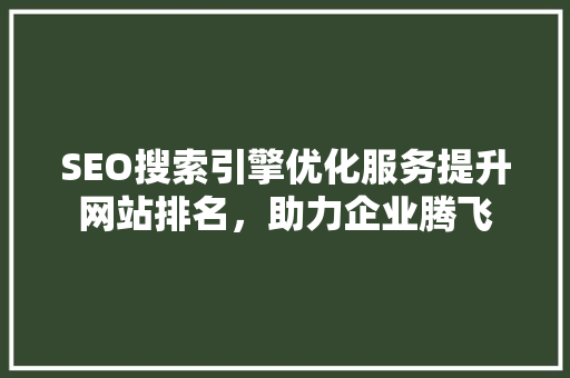 SEO搜索引擎优化服务提升网站排名，助力企业腾飞