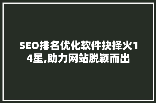 SEO排名优化软件抉择火14星,助力网站脱颖而出