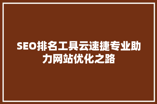 SEO排名工具云速捷专业助力网站优化之路  第1张
