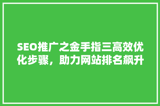 SEO推广之金手指三高效优化步骤，助力网站排名飙升