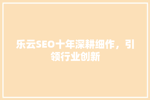 乐云SEO十年深耕细作，引领行业创新