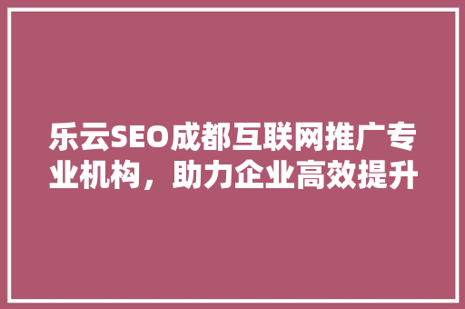 乐云SEO成都互联网推广专业机构，助力企业高效提升品牌知名度