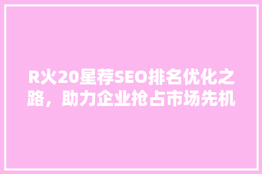 R火20星荐SEO排名优化之路，助力企业抢占市场先机