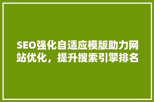 SEO强化自适应模版助力网站优化，提升搜索引擎排名