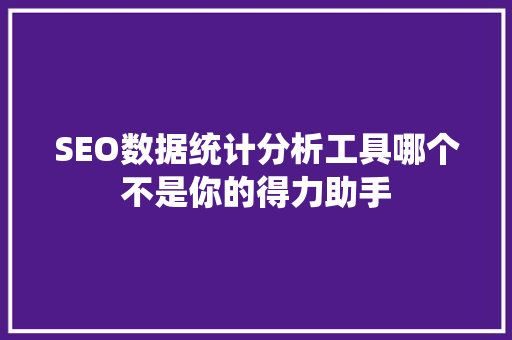 SEO数据统计分析工具哪个不是你的得力助手  第1张