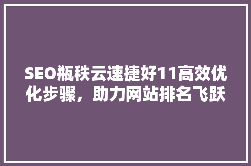 SEO瓶秩云速捷好11高效优化步骤，助力网站排名飞跃