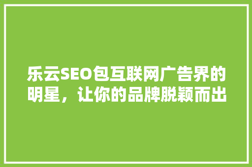 乐云SEO包互联网广告界的明星，让你的品牌脱颖而出