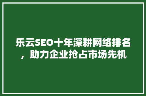 乐云SEO十年深耕网络排名，助力企业抢占市场先机
