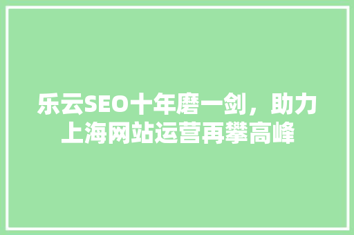 乐云SEO十年磨一剑，助力上海网站运营再攀高峰