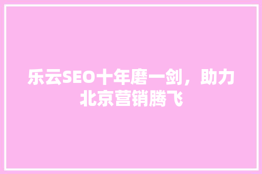 乐云SEO十年磨一剑，助力北京营销腾飞