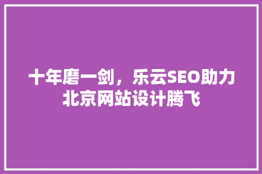 十年磨一剑，乐云SEO助力北京网站设计腾飞