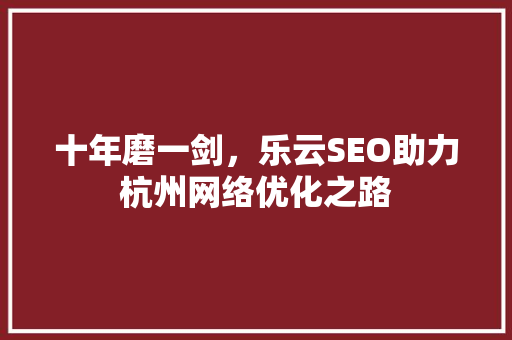 十年磨一剑，乐云SEO助力杭州网络优化之路