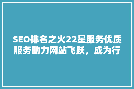 SEO排名之火22星服务优质服务助力网站飞跃，成为行业佼佼者