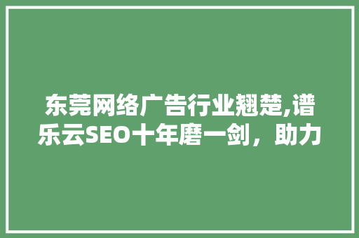 东莞网络广告行业翘楚,谱乐云SEO十年磨一剑，助力企业腾飞