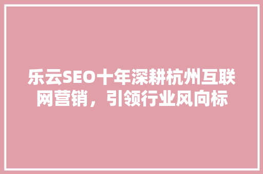 乐云SEO十年深耕杭州互联网营销，引领行业风向标