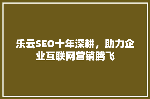 乐云SEO十年深耕，助力企业互联网营销腾飞