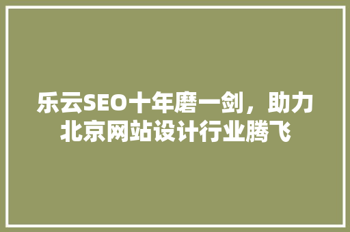 乐云SEO十年磨一剑，助力北京网站设计行业腾飞