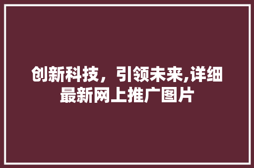 创新科技，引领未来,详细最新网上推广图片