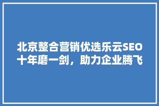 北京整合营销优选乐云SEO十年磨一剑，助力企业腾飞
