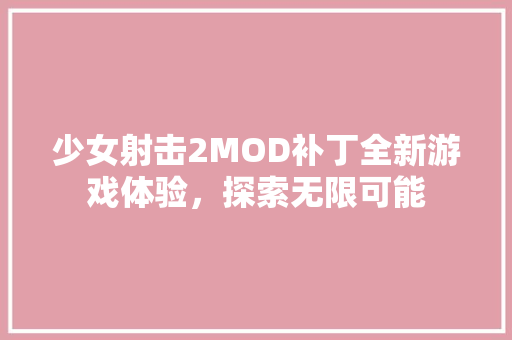 少女射击2MOD补丁全新游戏体验，探索无限可能