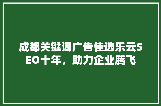 成都关键词广告佳选乐云SEO十年，助力企业腾飞