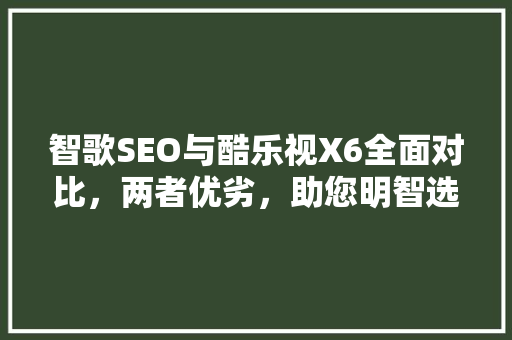 智歌SEO与酷乐视X6全面对比，两者优劣，助您明智选择