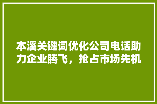本溪关键词优化公司电话助力企业腾飞，抢占市场先机