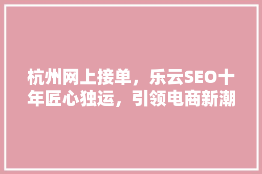 杭州网上接单，乐云SEO十年匠心独运，引领电商新潮流  第1张