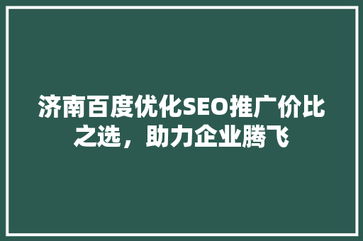 济南百度优化SEO推广价比之选，助力企业腾飞