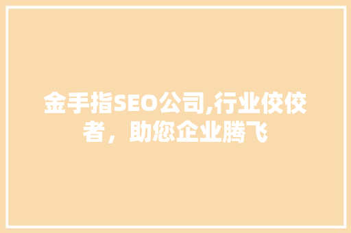 金手指SEO公司,行业佼佼者，助您企业腾飞