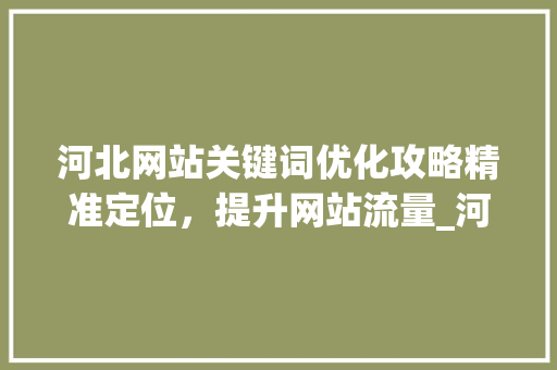 河北网站关键词优化攻略精准定位，提升网站流量_河北网站关键词优化推荐