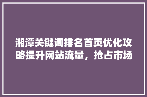 湘潭关键词排名首页优化攻略提升网站流量，抢占市场先机_湘潭关键词排名首页优化