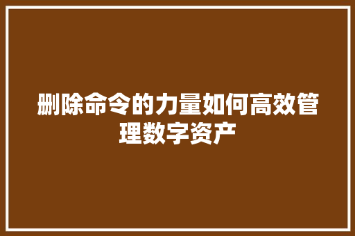 删除命令的力量如何高效管理数字资产