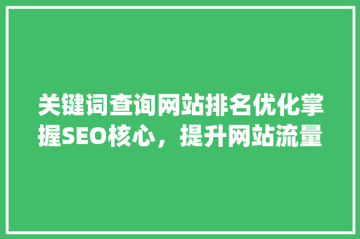 关键词查询网站排名优化掌握SEO核心，提升网站流量_关键词查询网站排名优化