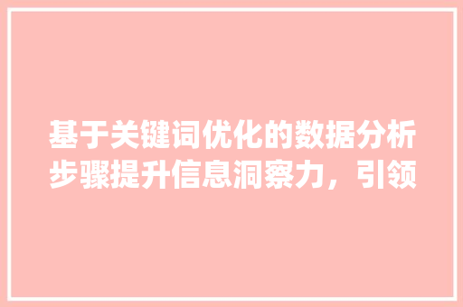 基于关键词优化的数据分析步骤提升信息洞察力，引领未来竞争_数据分析关键词优化方法