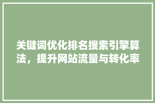 关键词优化排名搜索引擎算法，提升网站流量与转化率_关键词优化排名工  第1张
